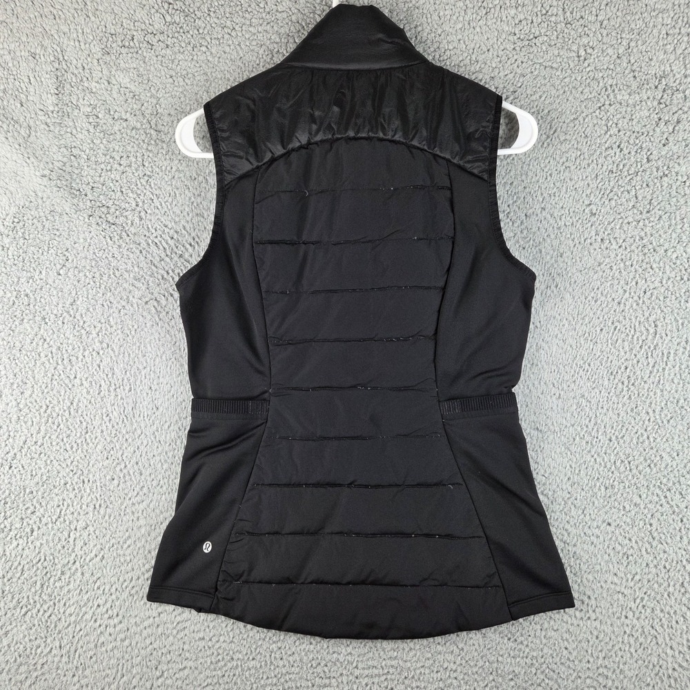 Lululemon Down For It All Vest Womens 8 Black Puffer Full Zip Lightweight - Picture 7 of 10